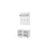 Garderobe Cantara Weiß/Weiß HG B: 80cm - Weiß Hochglanz/Weiß, MODERN, Holzwerkstoff (80/200/39cm) - MID.YOU