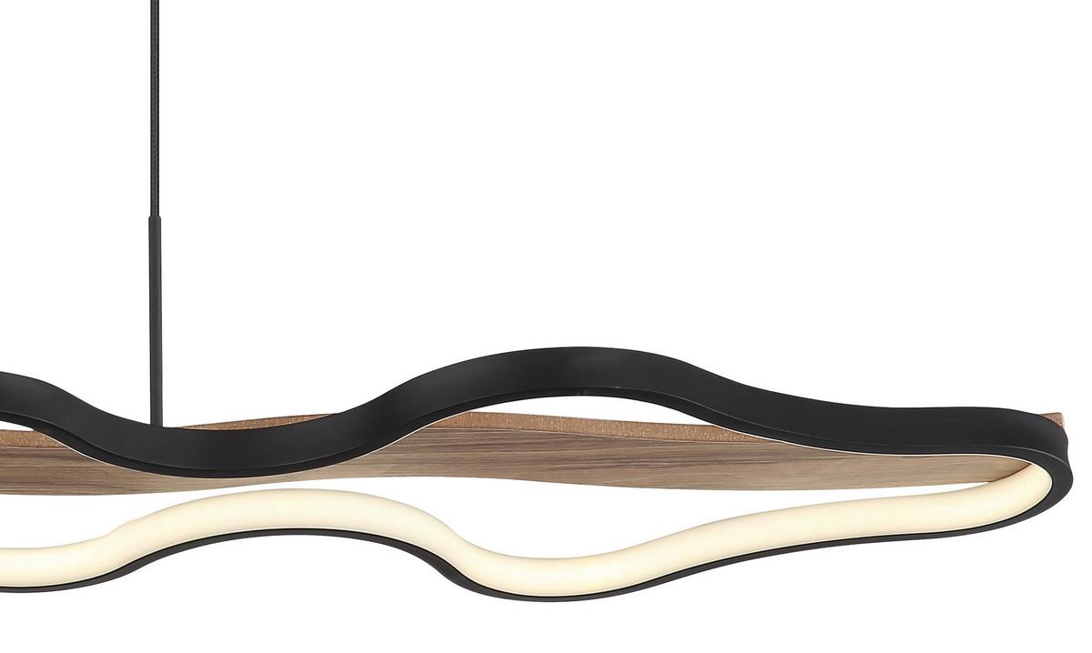 LED-Hängeleuchte 67181h1 - Dunkelbraun/Opal, Design, Holz/Kunststoff (112/25,5/150cm) - Globo