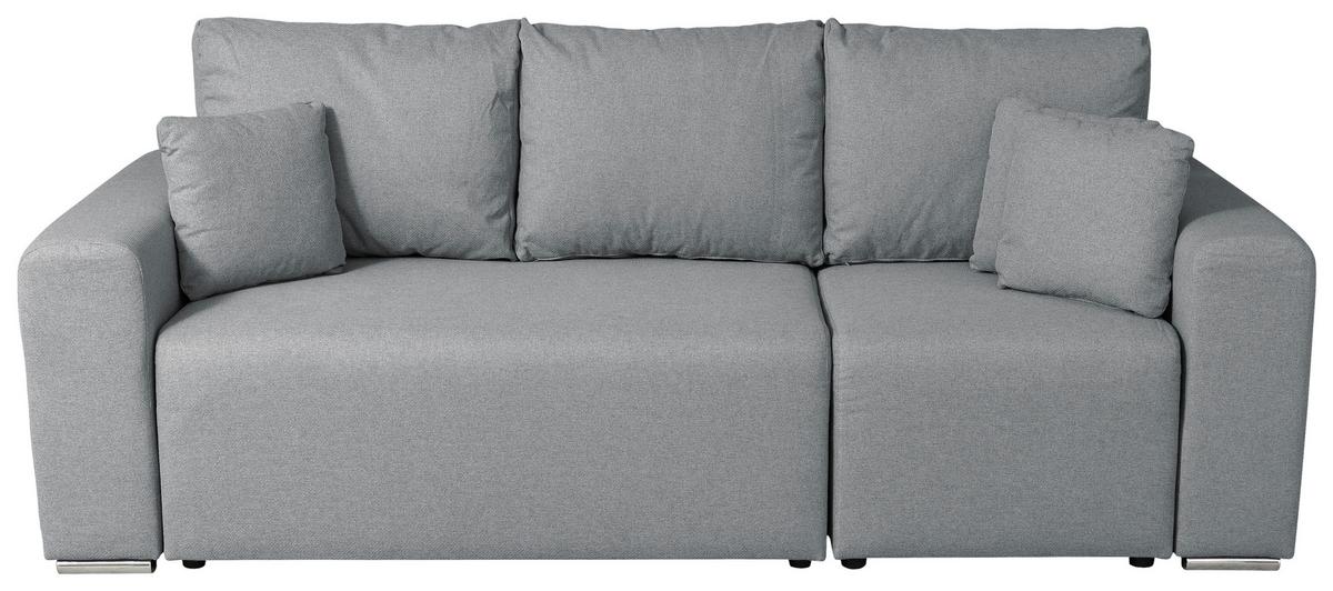 Ecksofa Bega - Chromfarben/Schwarz, Basics, Textil (240/153cm) - P & B