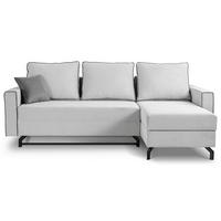 Ecksofa Marti Hellgrau S: 230x148cm - Hellgrau/Schwarz, Basics, Holz/Textil (230/148cm) - MID.YOU