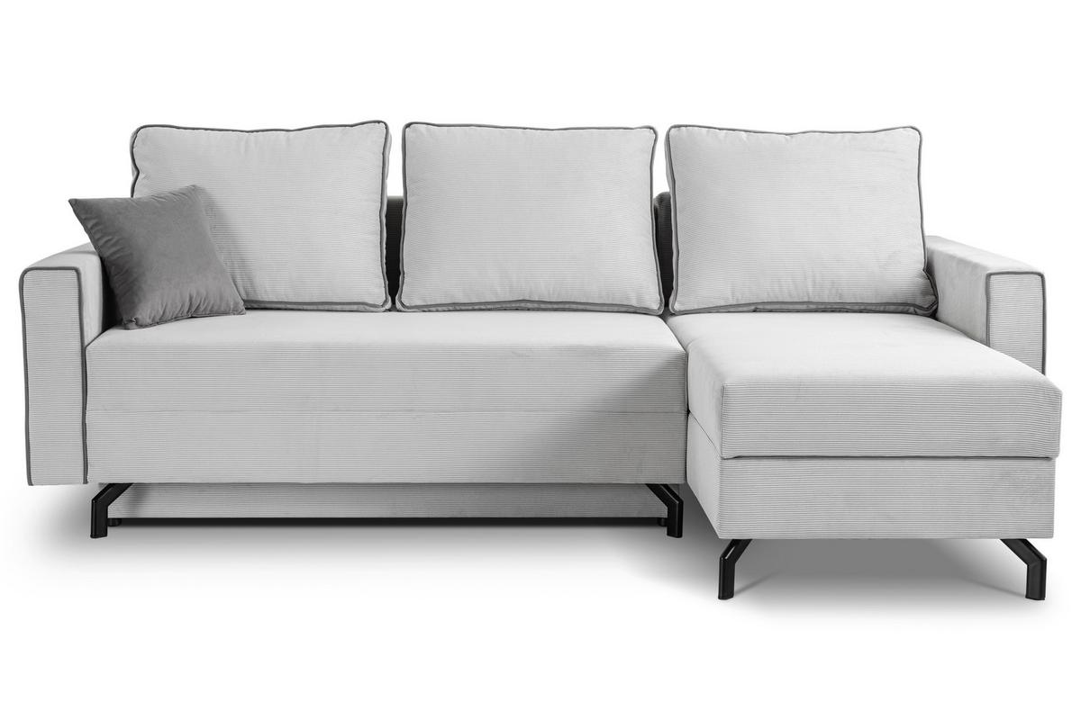 Ecksofa Marti Hellgrau S: 230x148cm - Hellgrau/Schwarz, Basics, Holz/Textil (230/148cm) - MID.YOU
