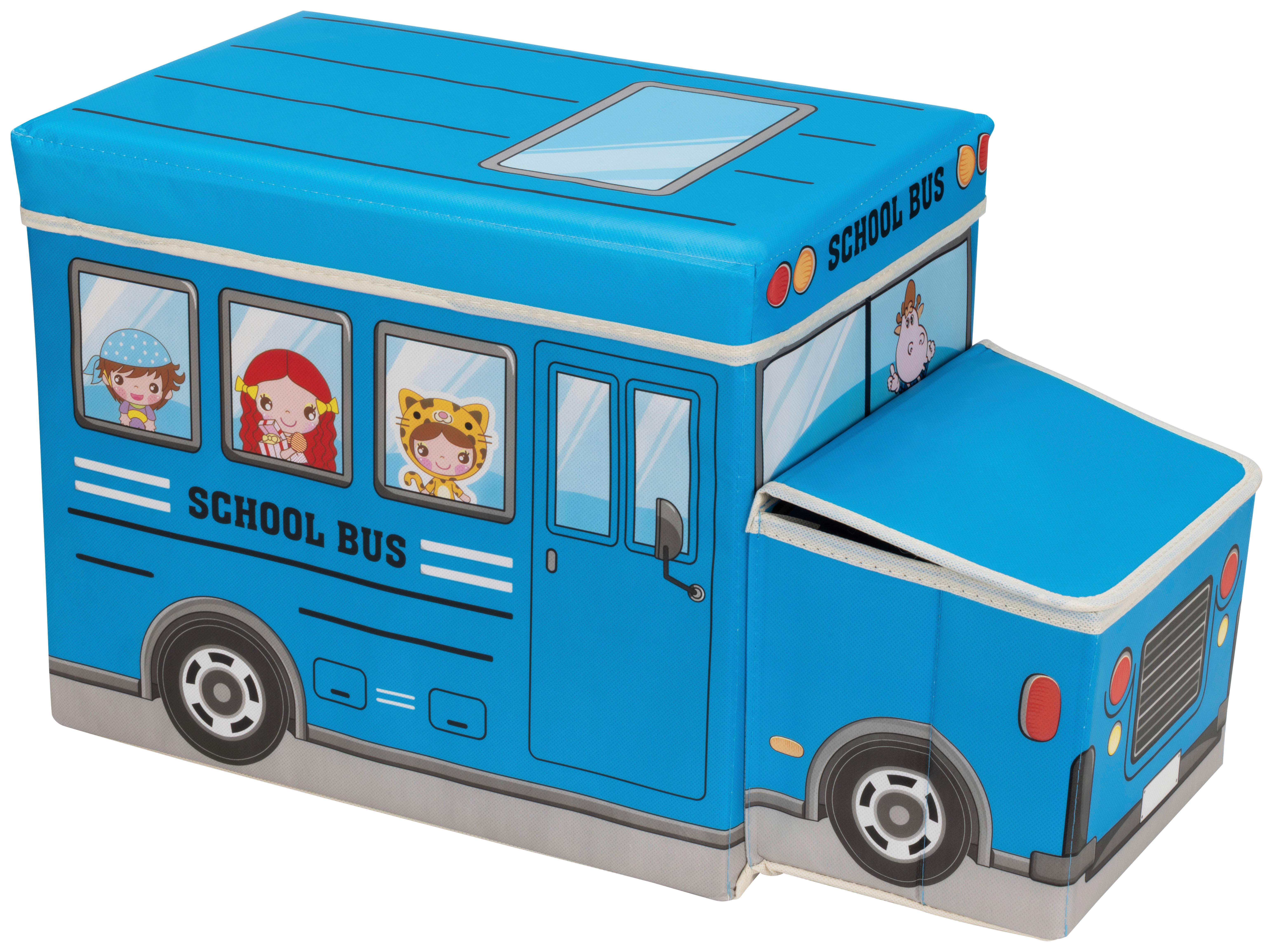 Aufbewahrungsbox David - Blau, KONVENTIONELL, Karton/Textil (55/25/32cm) - BUNINO