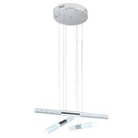 LED-Pendelleuchte Chromfarben L: 70 cm 18w - Chromfarben, Design, Kunststoff/Metall (70/70/110cm)