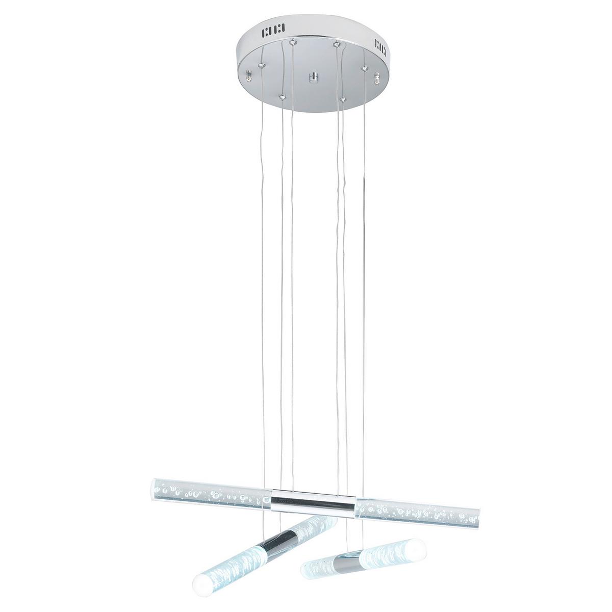 LED-Pendelleuchte Chromfarben L: 70 cm 18w - Chromfarben, Design, Kunststoff/Metall (70/70/110cm)