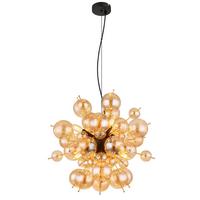 Hängeleuchte 15633ha - Goldfarben/Schwarz, Design, Glas/Metall (55/120cm) - Globo