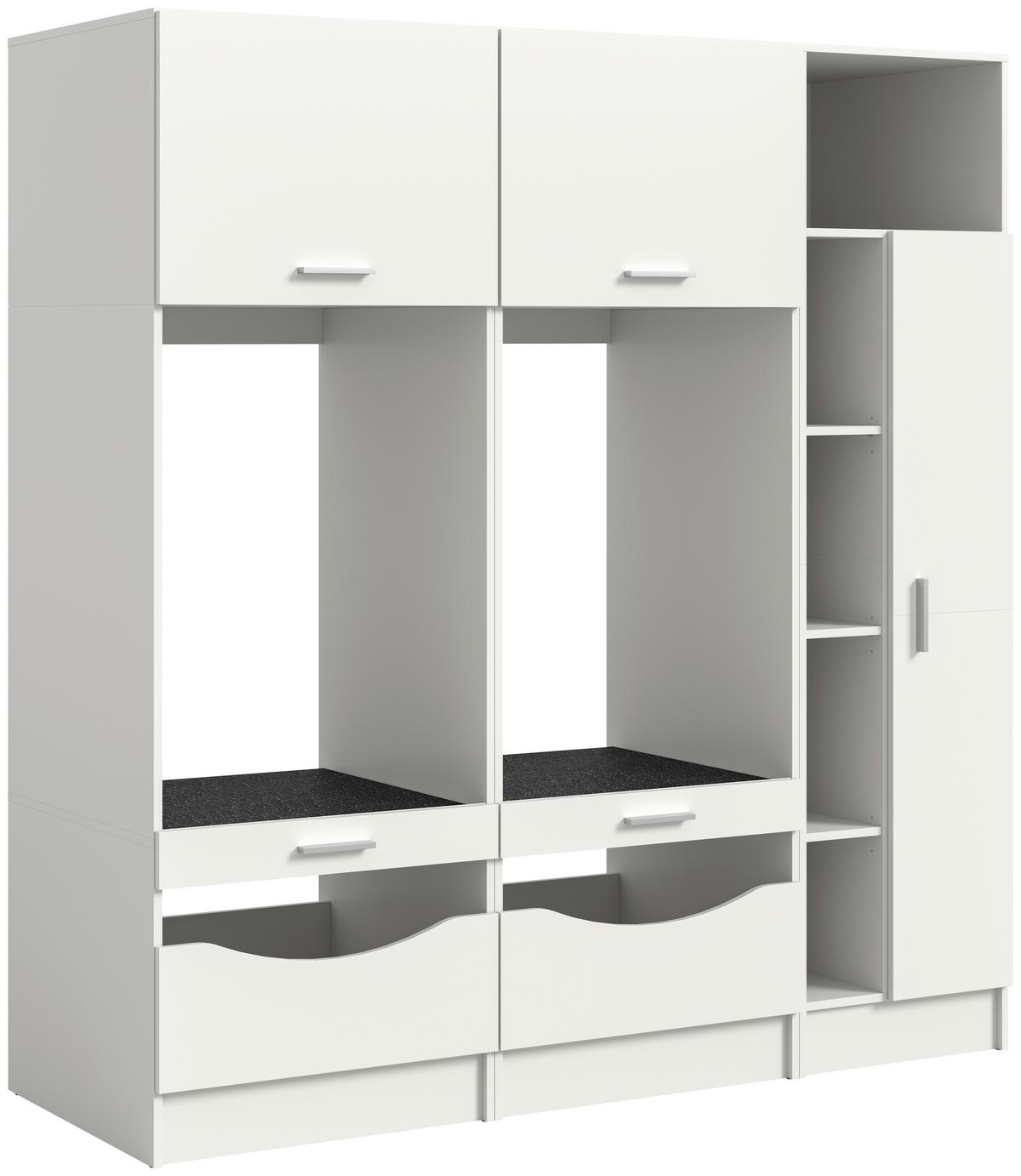 Prádelna Free bílá - bílá, Basics, kompozitní dřevo (183/195/68cm) - MID.YOU