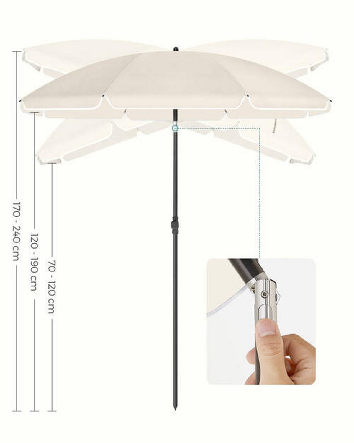 Sonnenschrim Beige Schwarz Bxl: 200x200 Cm - Beige/Schwarz, Basics, Textil/Metall (200/200cm) - Modante