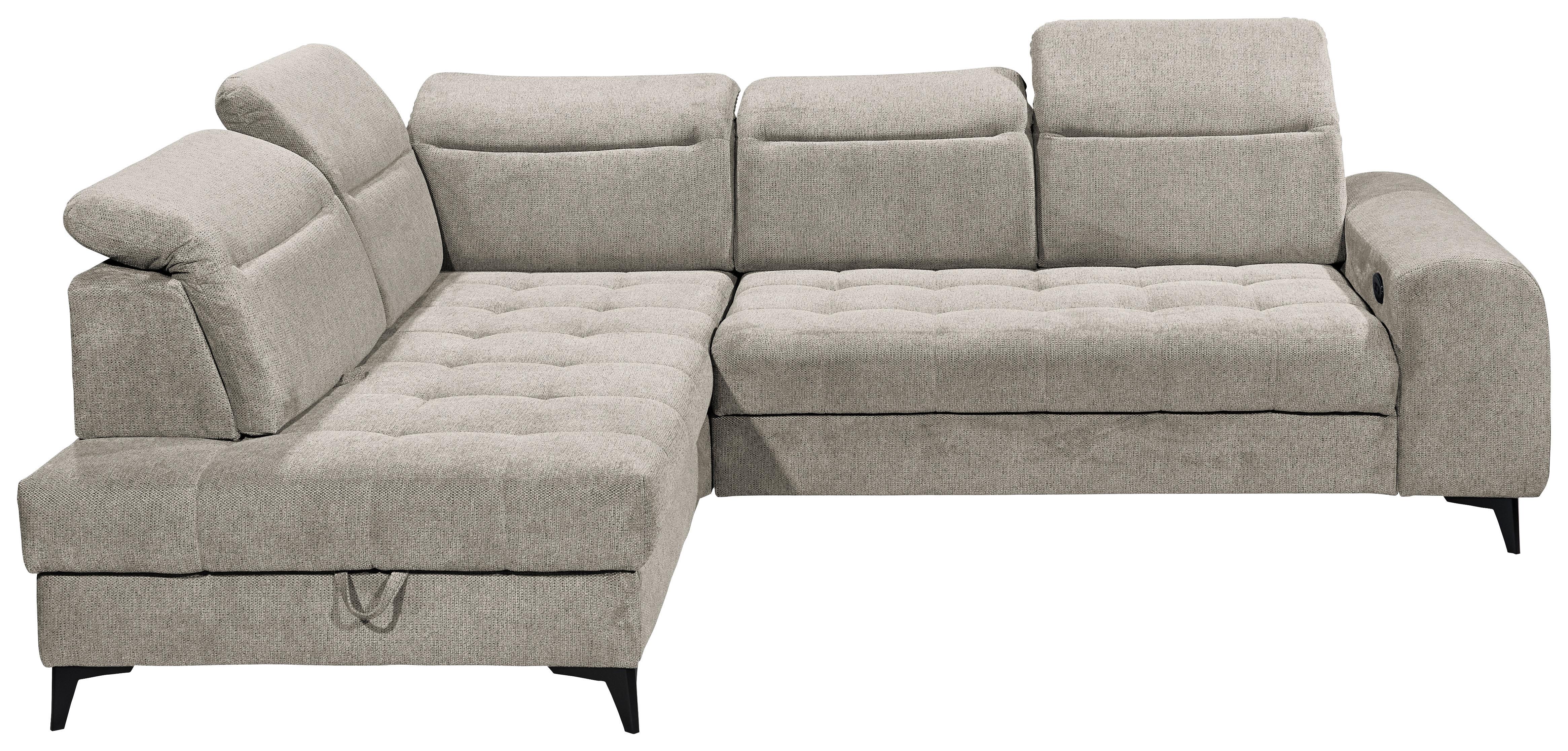 Ecksofa Rockdale Grau S: 200x282 cm - Schwarz/Grau, KONVENTIONELL, Textil (200/282cm) - MID.YOU