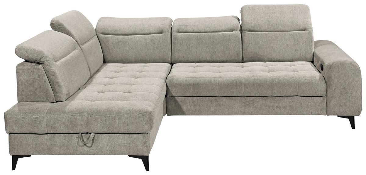 Ecksofa Rockdale Grau S: 200x282 Cm - Schwarz/Grau, KONVENTIONELL, Textil (200/282cm) - MID.YOU