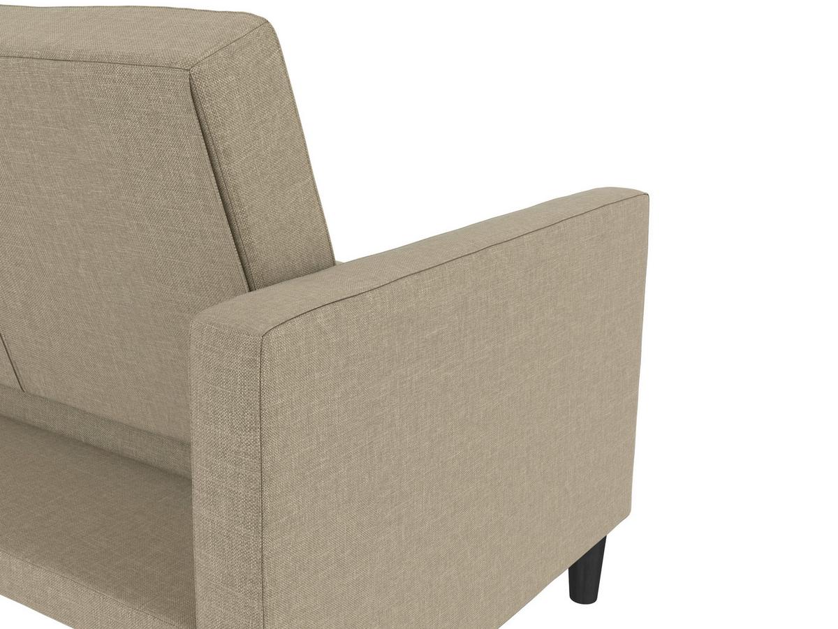 Schlafsofa Palermo Cappuccino, mit Schlaffunktion - Schwarz/Cappuccino, Basics, Textil (207/86/86cm) - Livetastic