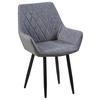 Armlehnstuhl Parker Grau Gepolstert, Vintage-Look - Schwarz/Grau, MODERN, Textil/Metall (58/87/64cm) - MID.YOU