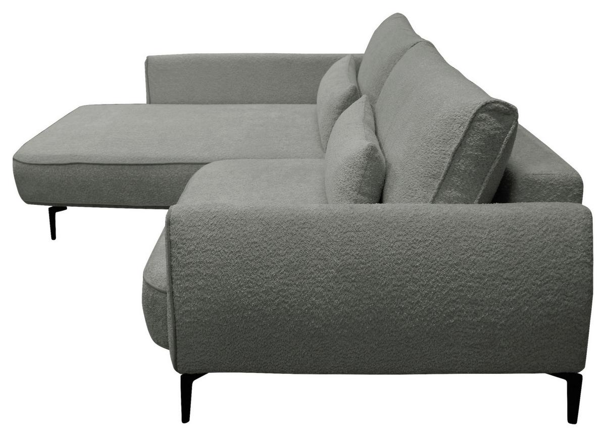 Ecksofa Abriamo Grau 204x273 cm - Creme/Schwarz, Design, Textil (204/273cm) - MID.YOU