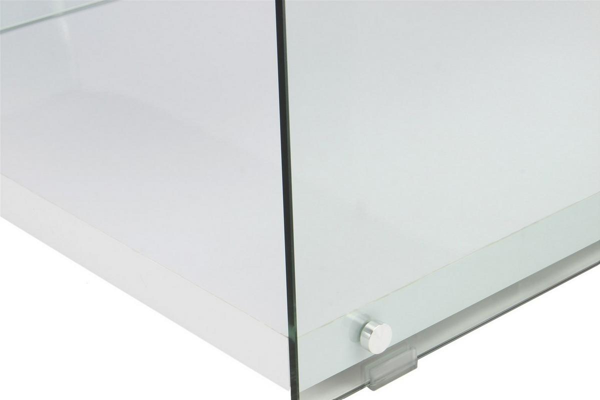 Beistelltisch Elementary Weiß L: 120 Cm - Weiß, Design, Glas/Holz (120/45/60cm) - Kayoom