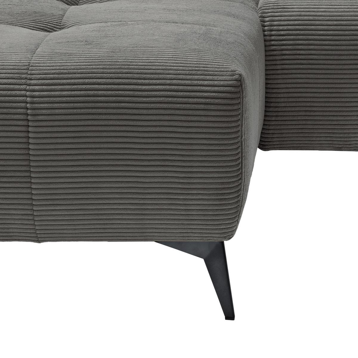 Ecksofa Mit Usb Anschluss Sano, Grau, S: 258x180 Cm - Schwarz/Grau, MODERN, Textil (258/180cm) - Livetastic