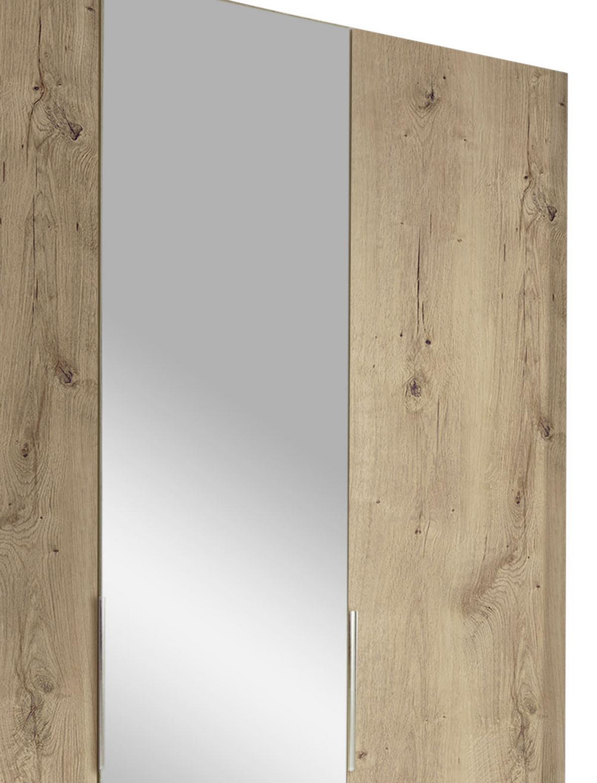 Drehtürenschrank Mit Spiegel 150cm Level 36a, Eichen Dekor - Eichefarben/Silberfarben, MODERN, Glas/Holzwerkstoff (150/216/58cm) - MID.YOU