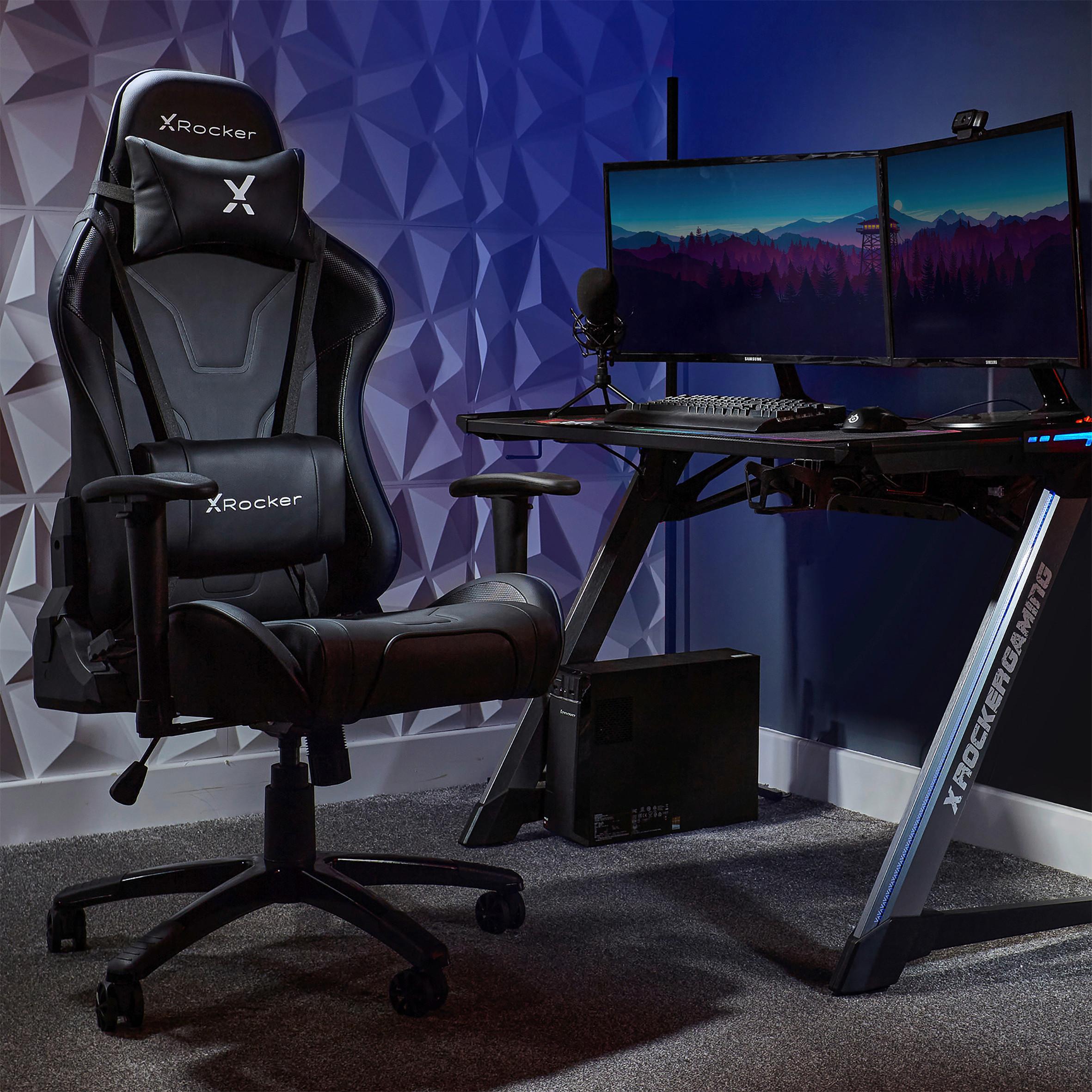 Gamingstuhl Agility Esports - Schwarz, MODERN, Kunststoff/Textil (59,9/122/66cm) - X Rocker