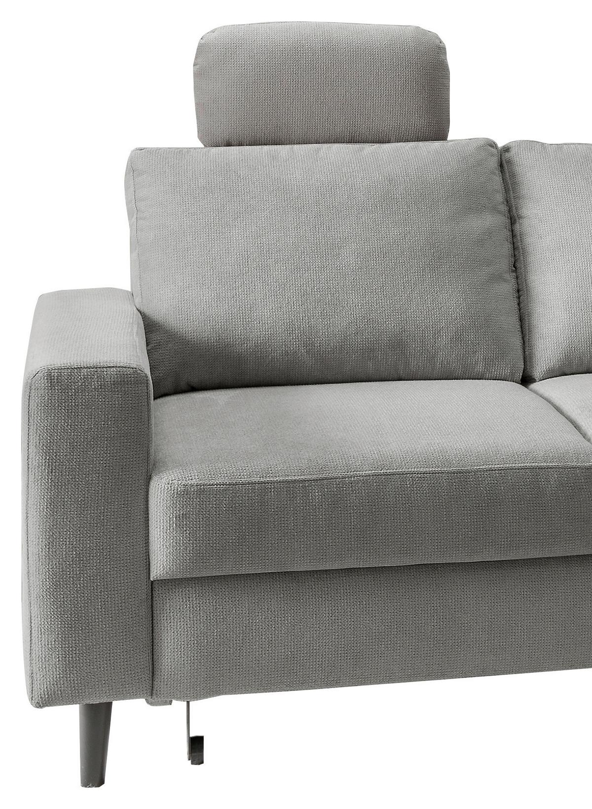 Eckschlafsofa Passione, Grau S: 242x200 Cm - Schwarz/Grau, MODERN, Textil (242/200cm) - Livetastic