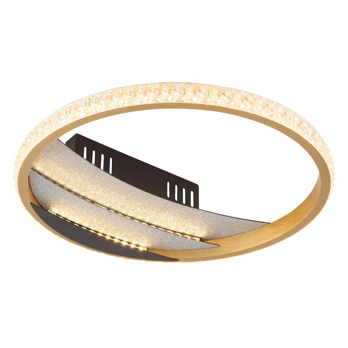 LED-Deckenleuchte Memory-Funktion - Goldfarben/Schwarz, Design, Kunststoff/Metall (29.5/6cm) - Globo