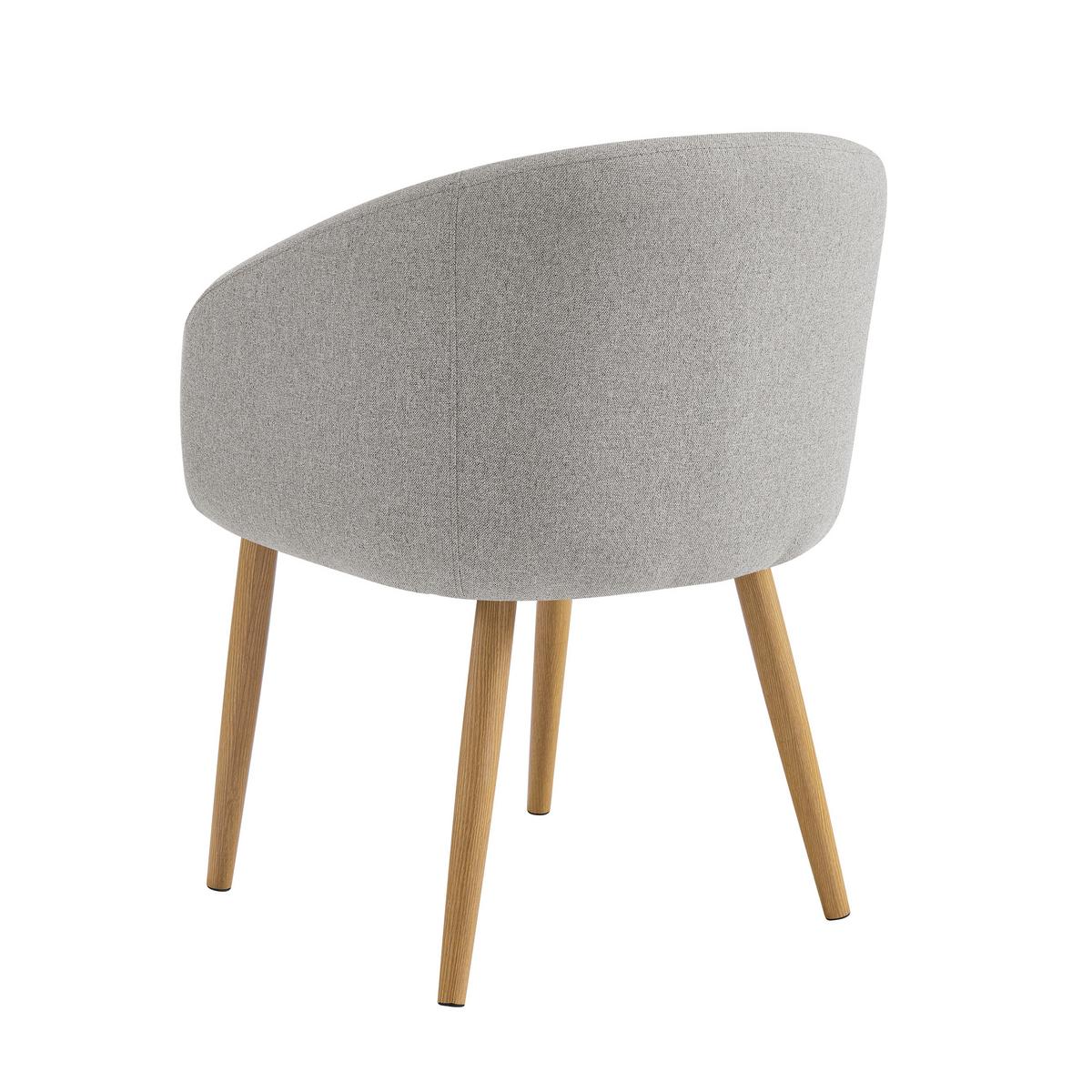 Armlehnstuhl-Set Taupe B: 64,5cm 2-teilig - Taupe/Eichefarben, MODERN, Textil/Metall (64,5/84/58cm) - Livetastic