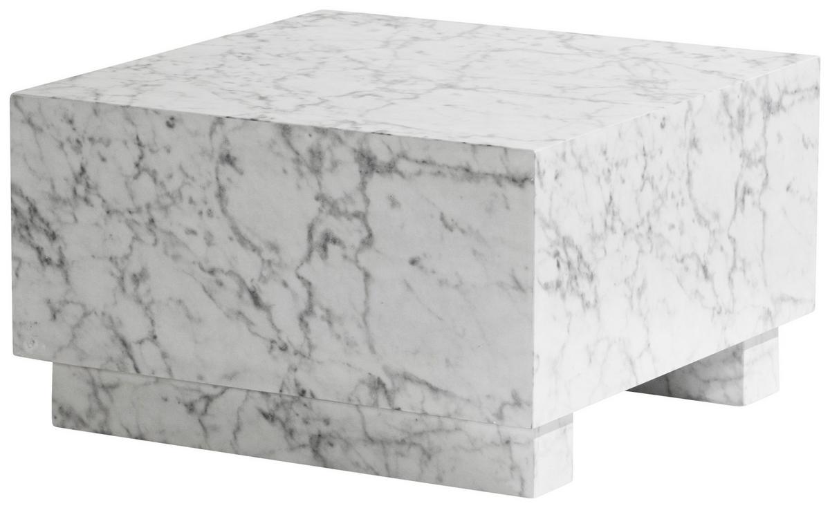 Couchtisch Monobloc - Weiß Hochglanz/Weiß, LIFESTYLE, Holzwerkstoff (60/60/35cm) - Livetastic