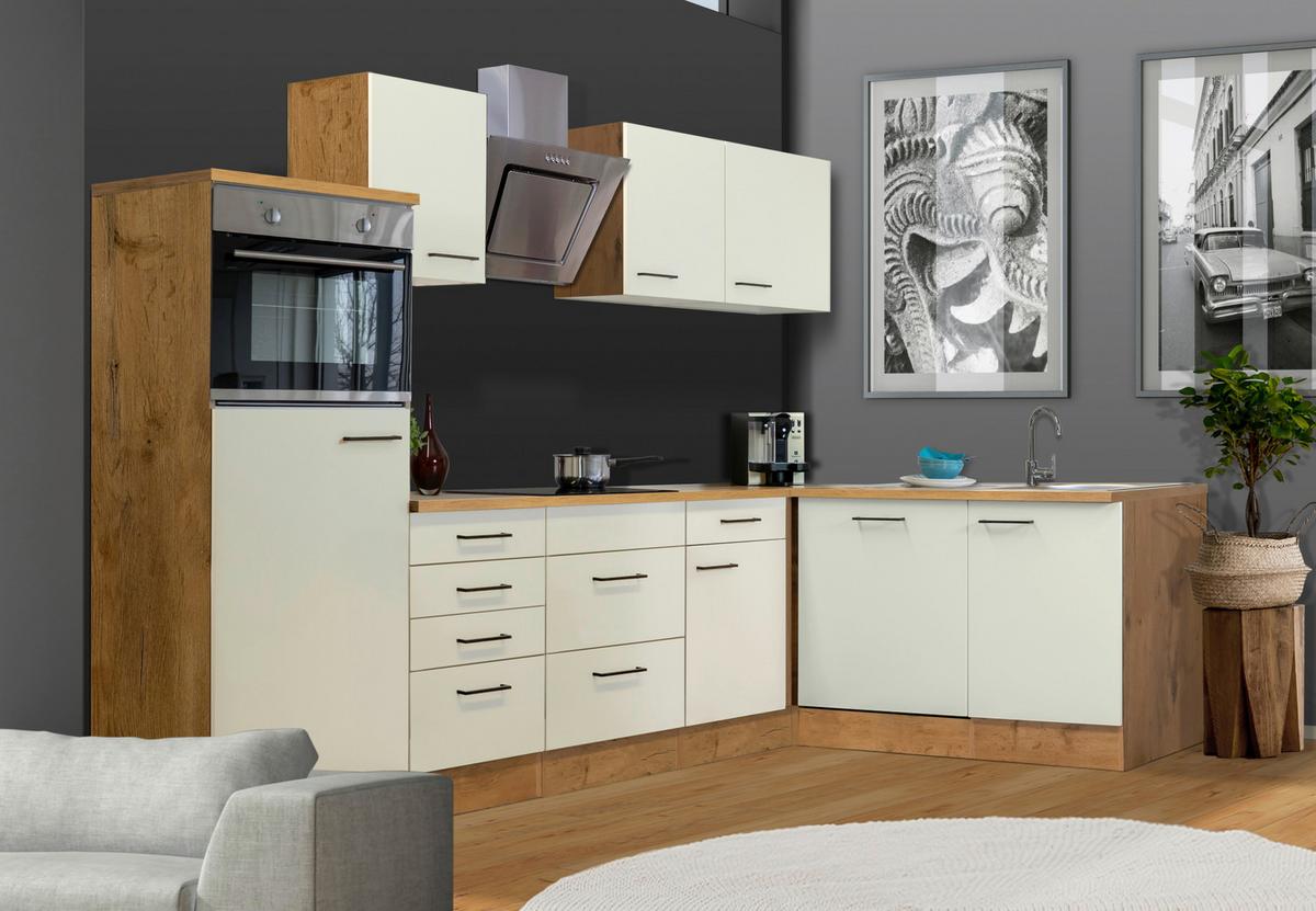 Eckküche Avila Eichefarben S: 280x170 cm - Eichefarben/Magnolie, MODERN, Holzwerkstoff (280/170cm) - FlexWell