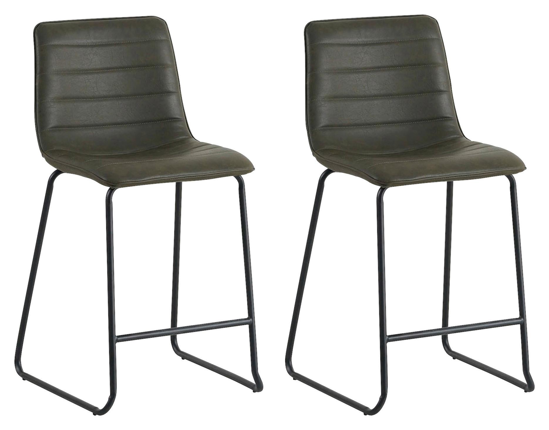 Barhocker-Set Milan - Dunkelgrün/Schwarz, KONVENTIONELL, Kunststoff/Textil (49/98/54,5cm) - MID.YOU