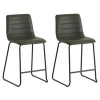 Barhocker-Set Milan - Dunkelgrün/Schwarz, KONVENTIONELL, Kunststoff/Textil (49/98/54,5cm) - MID.YOU