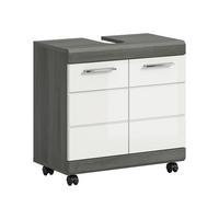 WASCHBECKENUNTERSCHRANK Scout Grau/Weiß HG B: 60cm - Weiß Hochglanz/Schwarz, Trend, Holzwerkstoff (60/60/34cm) - MID.YOU