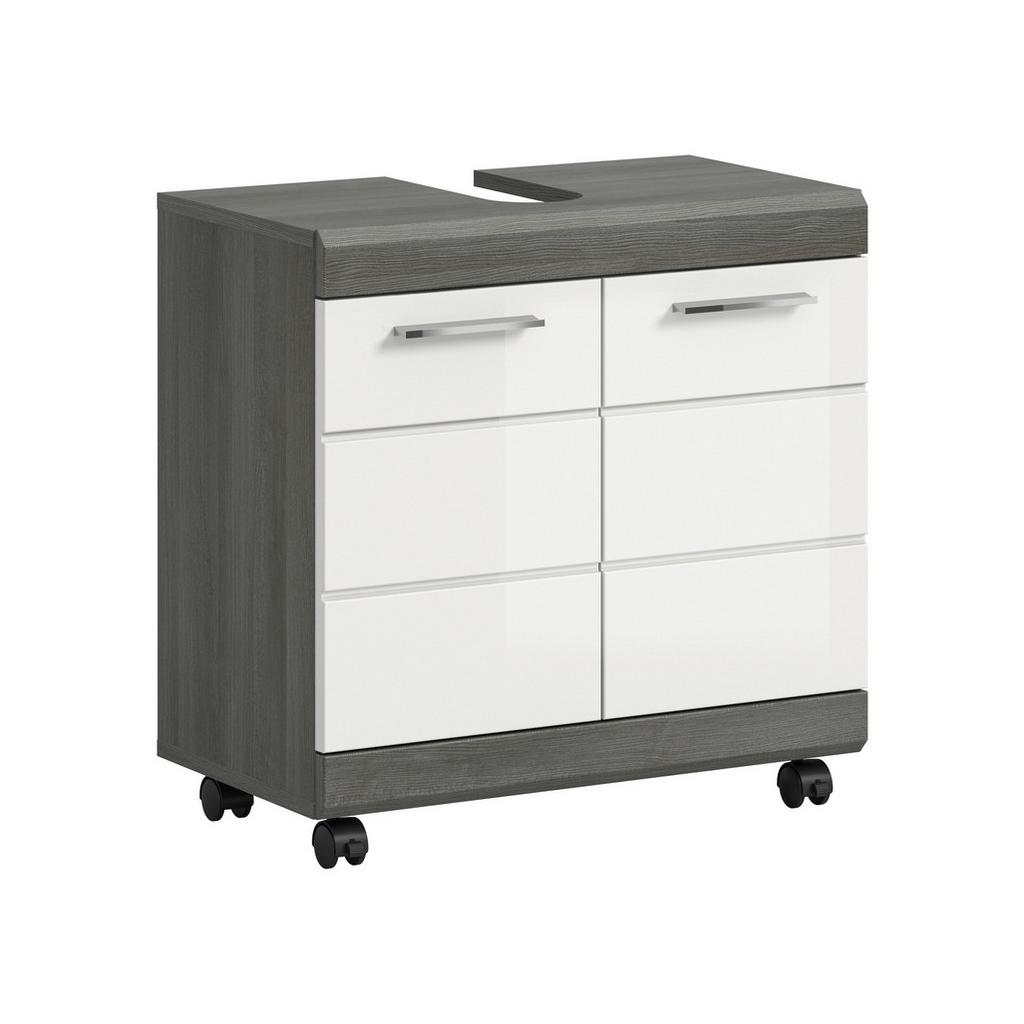 WASCHBECKENUNTERSCHRANK Scout Grau/Weiß HG B: 60cm