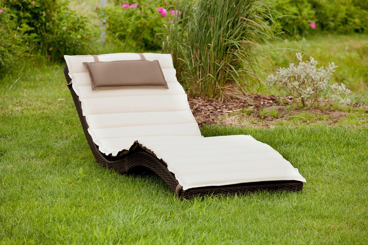 Sonnenliege Piacenza Metall/kunststoff Mit Auflage - Taupe/Beige, MODERN, Kunststoff/Metall (188/75/66cm) - Gardenson