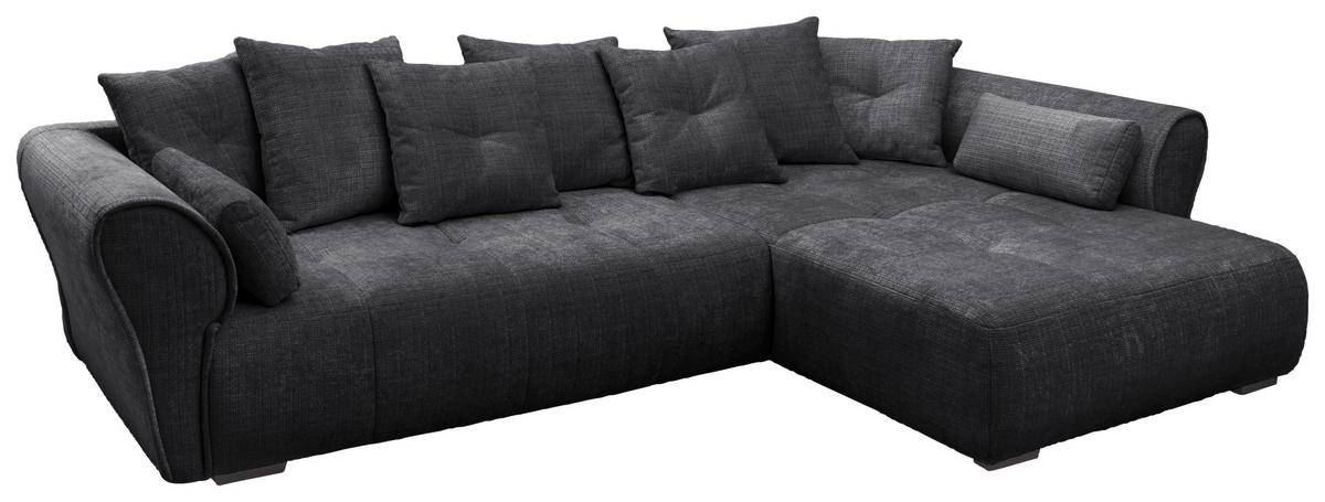 Ecksofa Riska Schwarz S: 330x197 cm - Schwarz, KONVENTIONELL, Textil (330/197cm) - MID.YOU