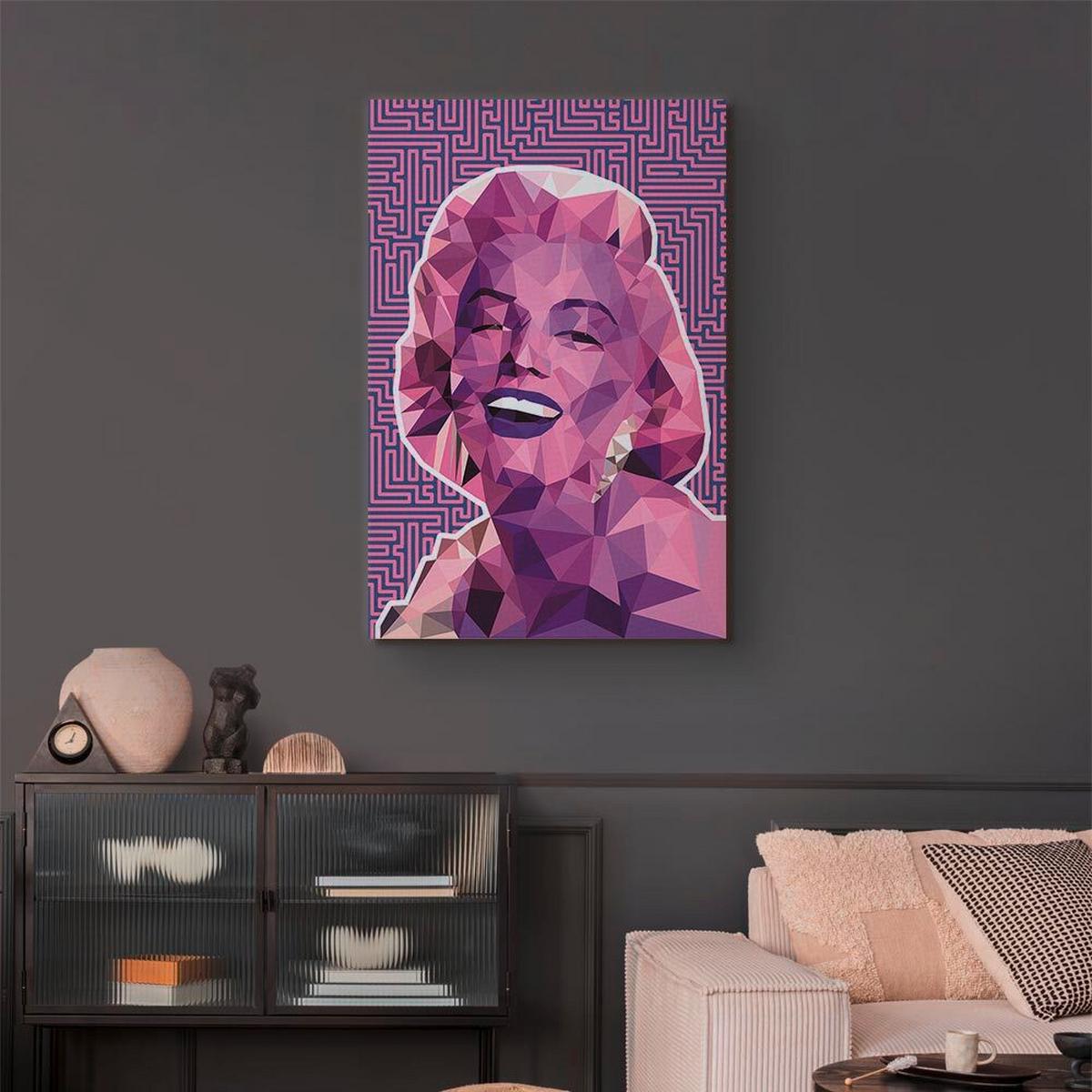 Leinwandbild Monroe Flieder Magenta B: 80 cm - Flieder/Magenta, Basics, Holz/Textil (80/120/1.2cm) - artgeist