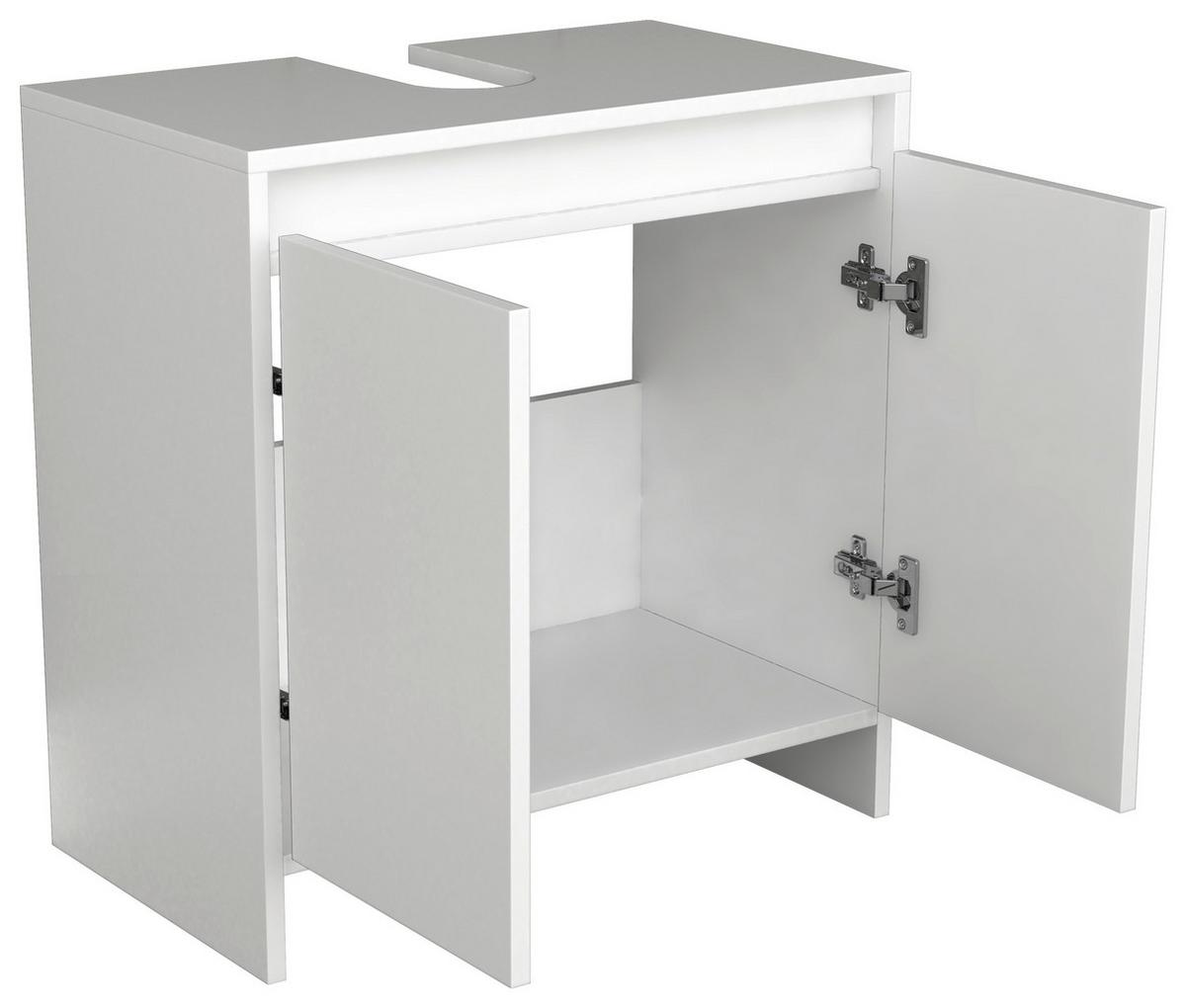 Waschbeckenunterschrank Malira Weiß B: 58 Cm - Weiß, MODERN, Holzwerkstoff (58/60/33cm) - MID.YOU