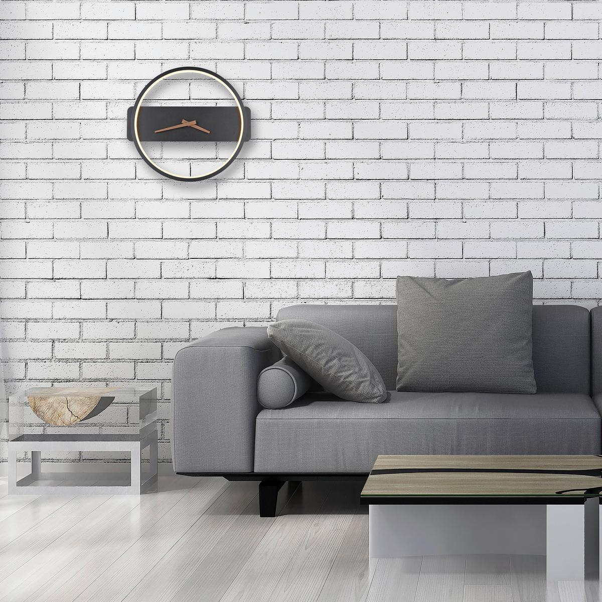 Wanduhr Batteriebetrieb - Schwarz/Weiß, Design, Kunststoff/Metall (35/32/5,5cm) - Globo