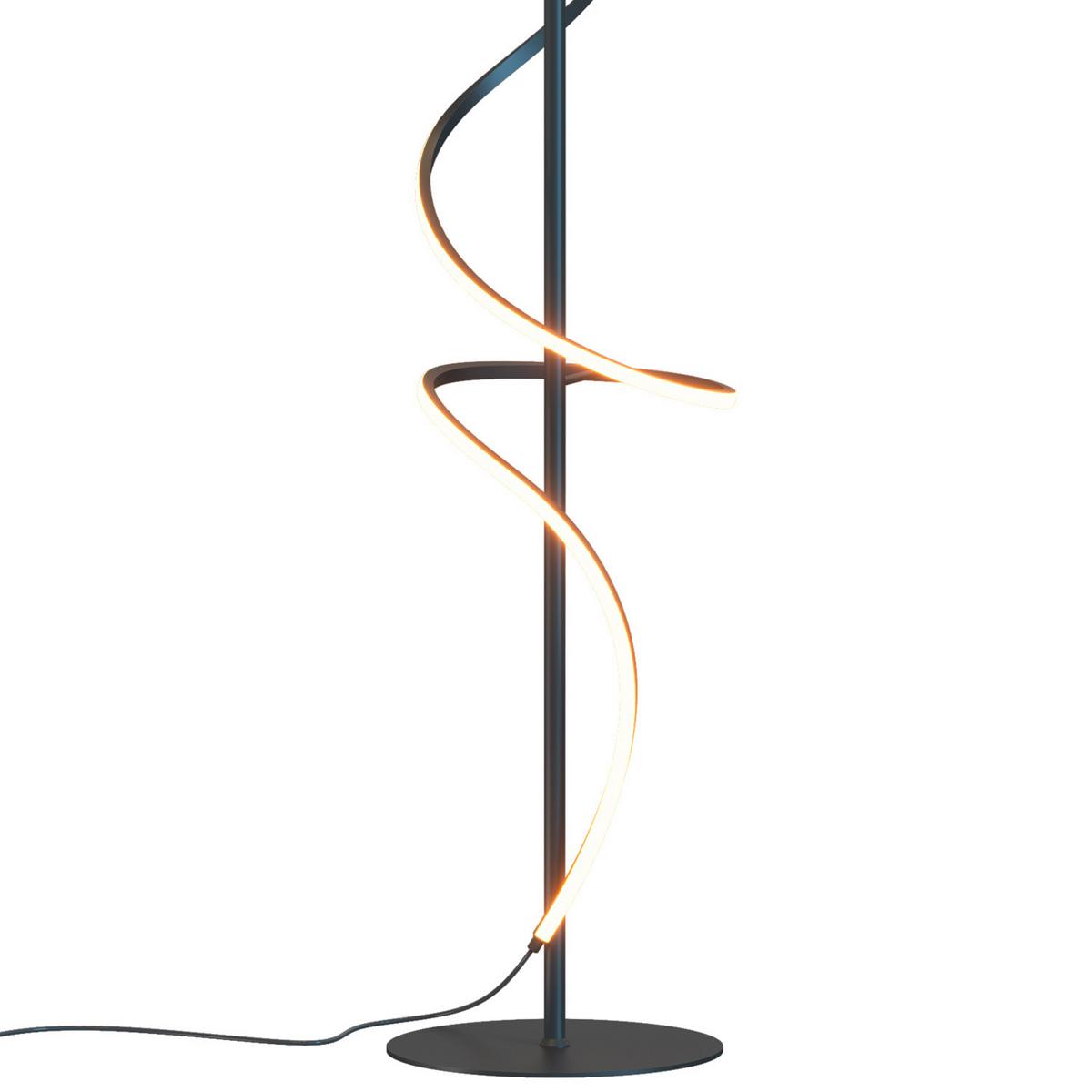 LED-Stehleuchte Ptn Schwarz L: 22 cm - Schwarz, Design, Kunststoff/Metall (22/22/150cm)