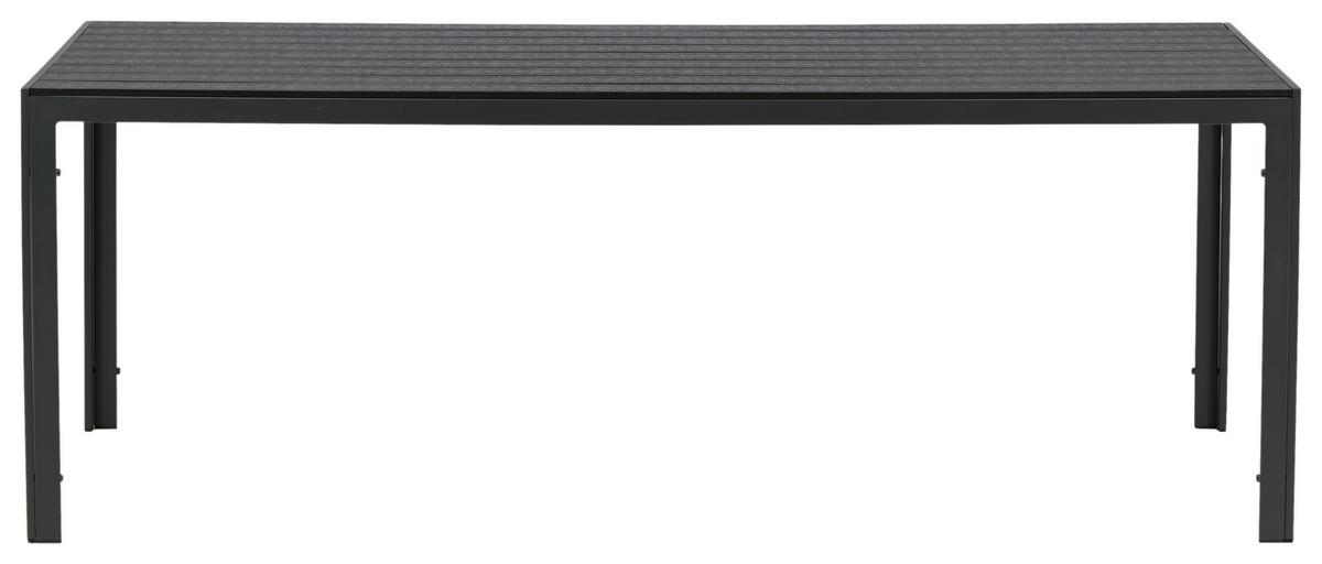 Gartentisch Break Aluminium L: 205cm - Schwarz, KONVENTIONELL, Metall (205/90/73,5cm) - Gardenson