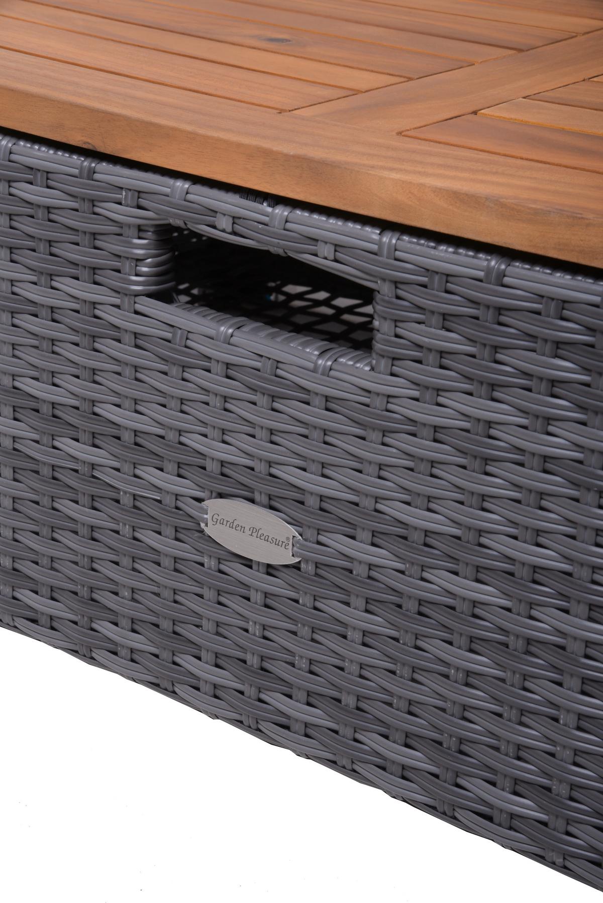 Loungegarnitur Bari - Dunkelgrau/Anthrazit, Basics, Holz/Kunststoff (116/95/118cm) - Gardenson