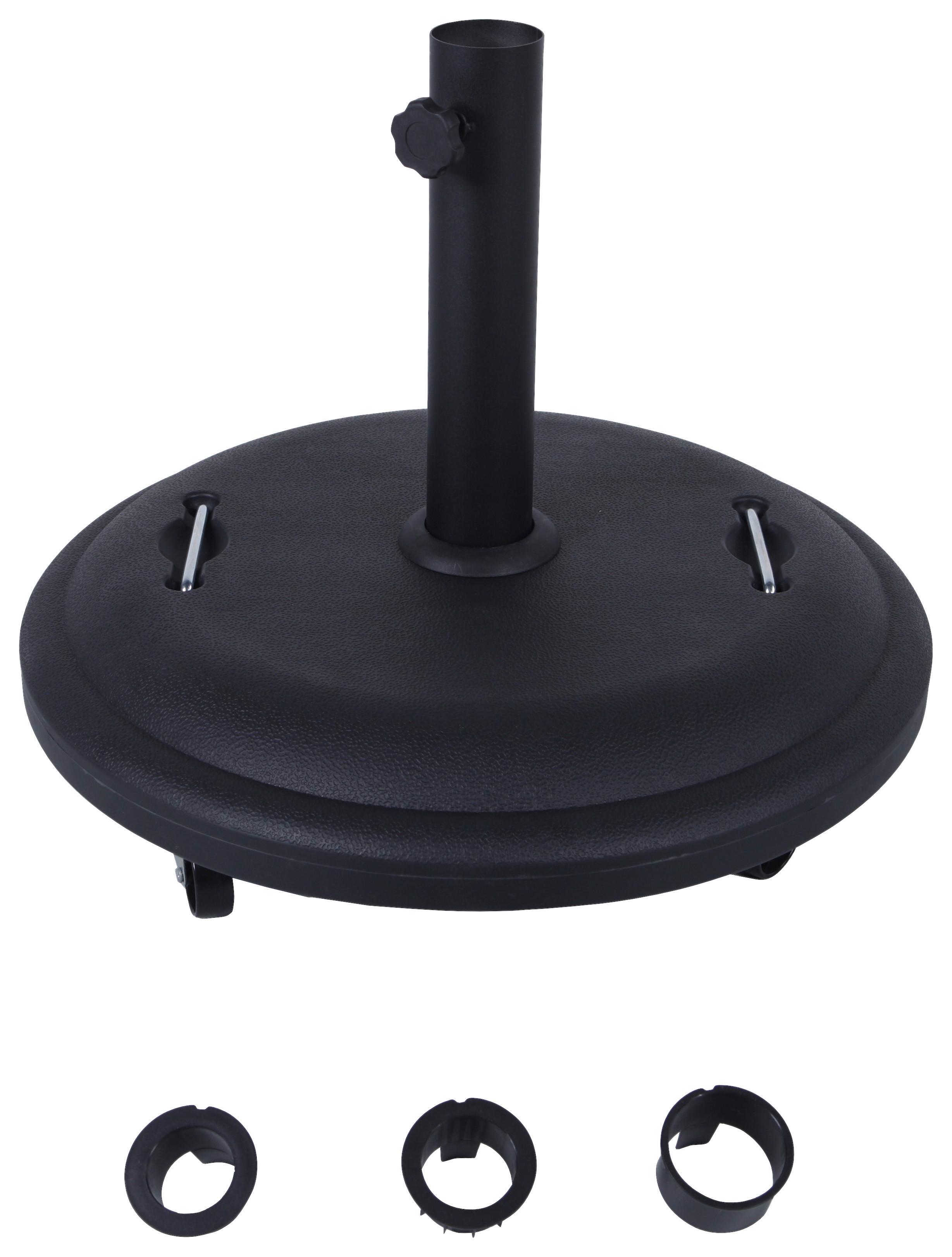 Sonnenschirmständer Berlin - Schwarz, MODERN, Kunststoff/Stein (50/41/50cm) - Beldano