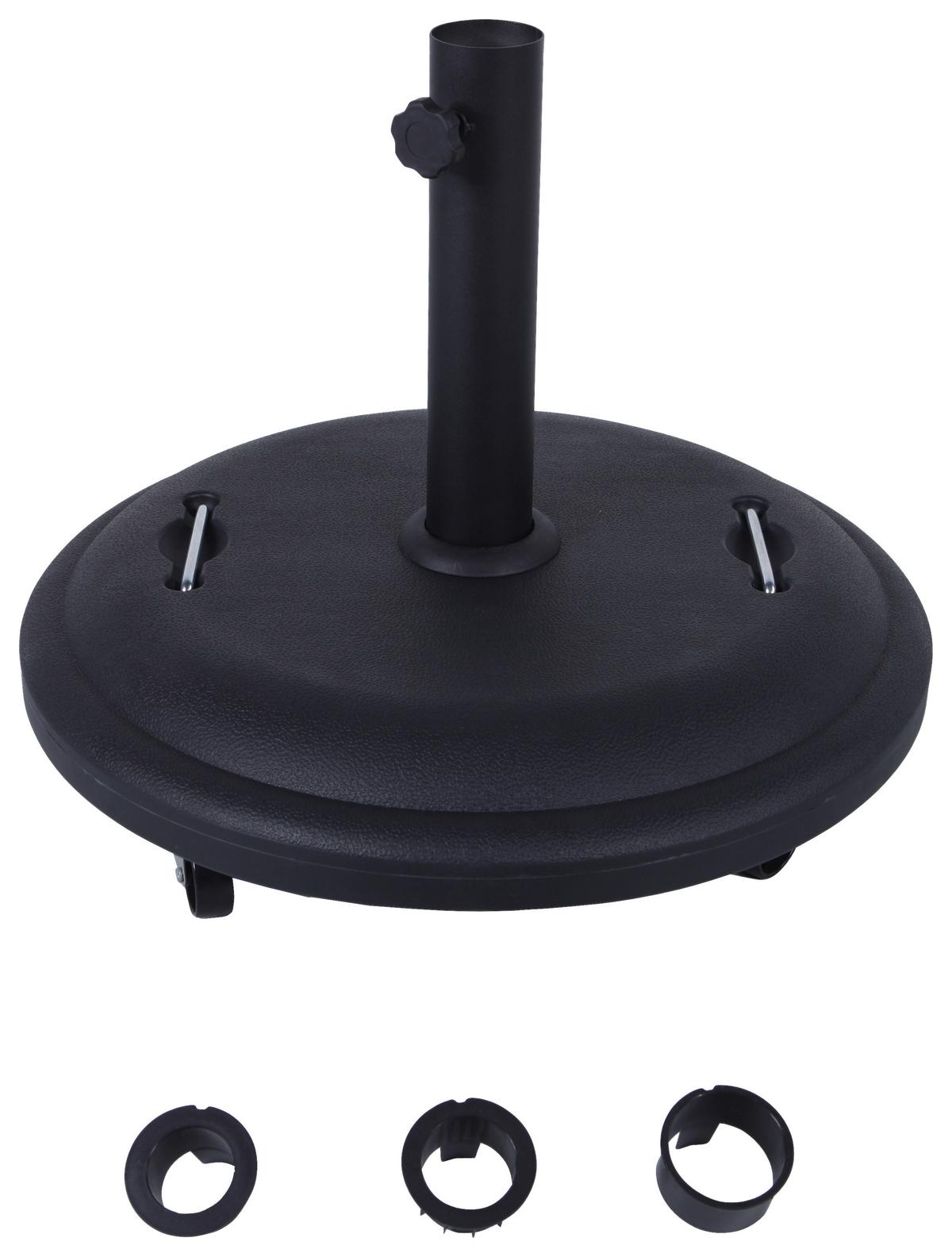 Sonnenschirmständer Berlin - Schwarz, MODERN, Kunststoff/Stein (50/41/50cm) - Beldano