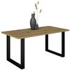 Esstisch Alex Schwarz, Eichefarben - Eichefarben/Schwarz, MODERN, Holzwerkstoff/Metall (160/90/78cm) - Livetastic