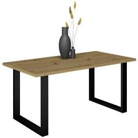 Esstisch Alex Schwarz, Eichefarben - Eichefarben/Schwarz, MODERN, Holzwerkstoff/Metall (160/90/78cm) - Livetastic