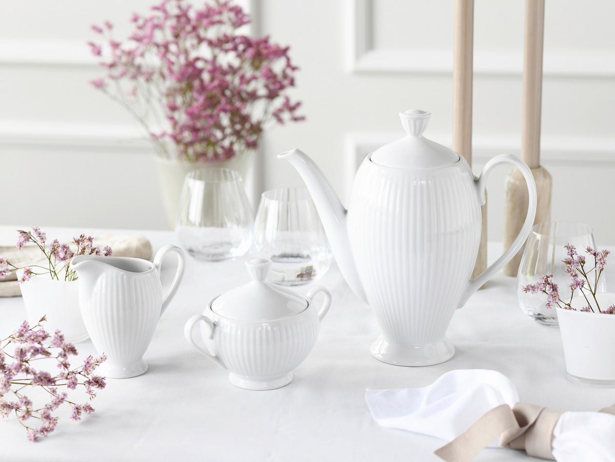 Kaffeeset Valencia 3--Teilig., Weiß - Weiß, Design, Keramik - Creatable