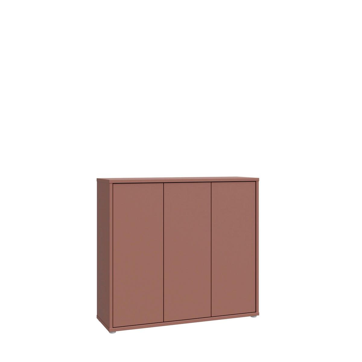 Skriňa na topánky ALICE terracotta - sivá/terakota, Modern, kompozitné drevo/plast (109,2/99,1/34,9cm)