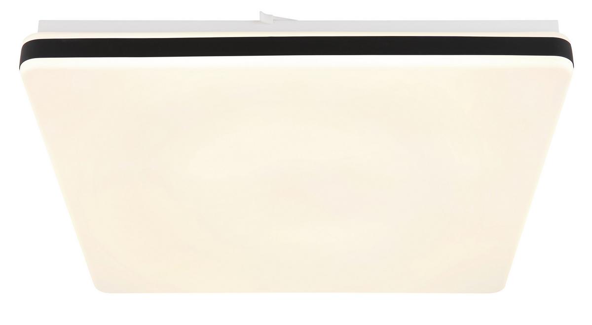 LED-Deckenleuchte Ully Schwarz Weiß L: 48,5 cm - Schwarz/Weiß, KONVENTIONELL, Kunststoff/Metall (48,5/48,5/6,6cm) - Globo