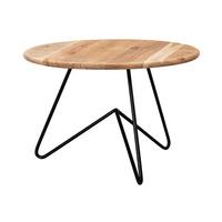 Konferenční stolek z masivního dřeva akácie - černá/barvy akácie, Moderní, kov/dřevo (60/60/39,5cm) - MID.YOU