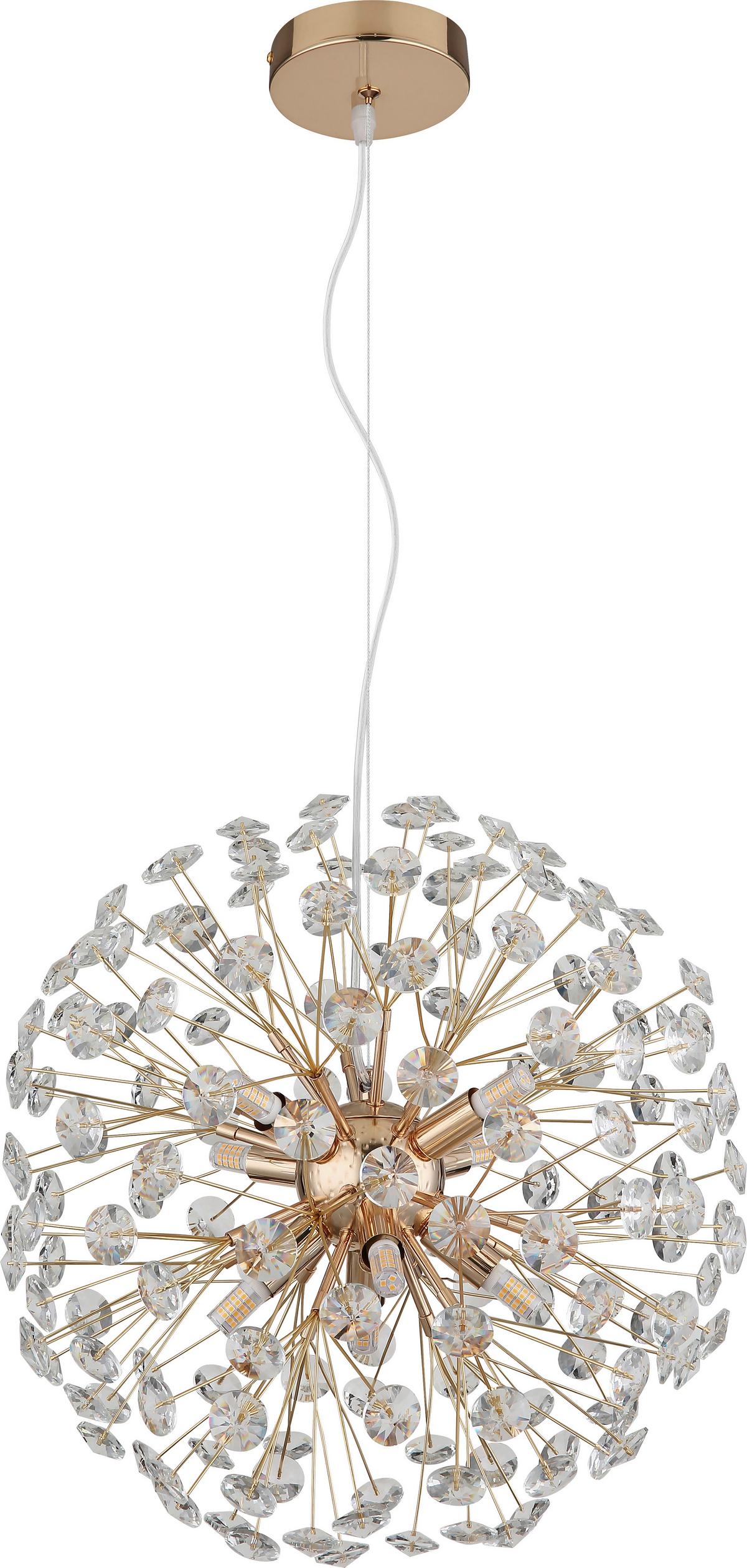 LED-Deckenleuchte Cheyenne - Klar/Goldfarben, Basics, Glas/Metall (40/150cm)