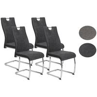 Schwingstuhl Alina S Anthrazit Gepolstert 4er-Set - Chromfarben/Anthrazit, MODERN, Textil/Metall (43/98/59cm) - MID.YOU