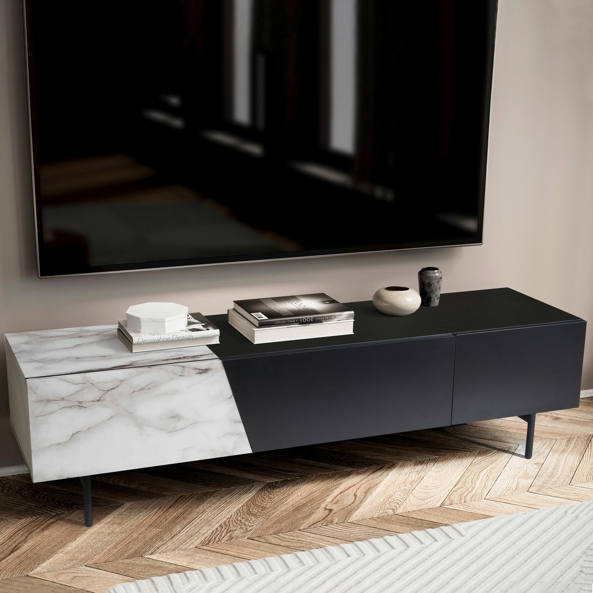 Lowboard Wl6.816 - Schwarz/Weiß, Design, Holzwerkstoff (150/40/40cm) - Livetastic