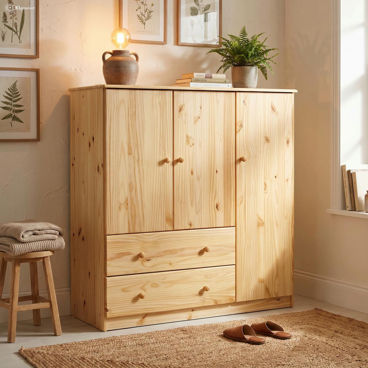 KOMMODE KOMMODE KIEFERNHOLZ 132X136 CM - Naturfarben, Basics, Holz (132/136/43cm) - Livetastic