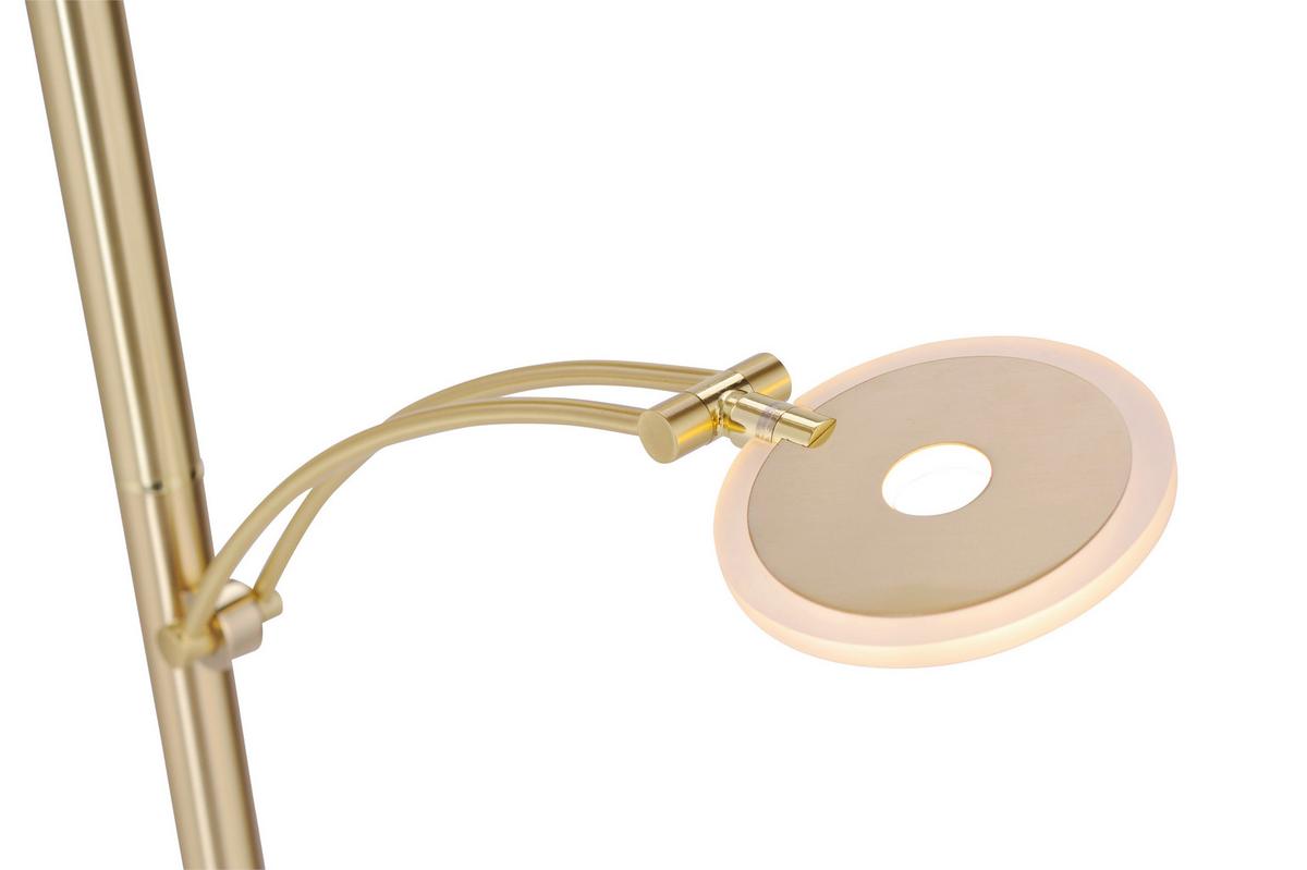 Led-stehlampe Artur Dimmbar Messingfarben Mit Leselampe - Messingfarben, Basics, Metall (62/444/200,3cm) - Paul Neuhaus